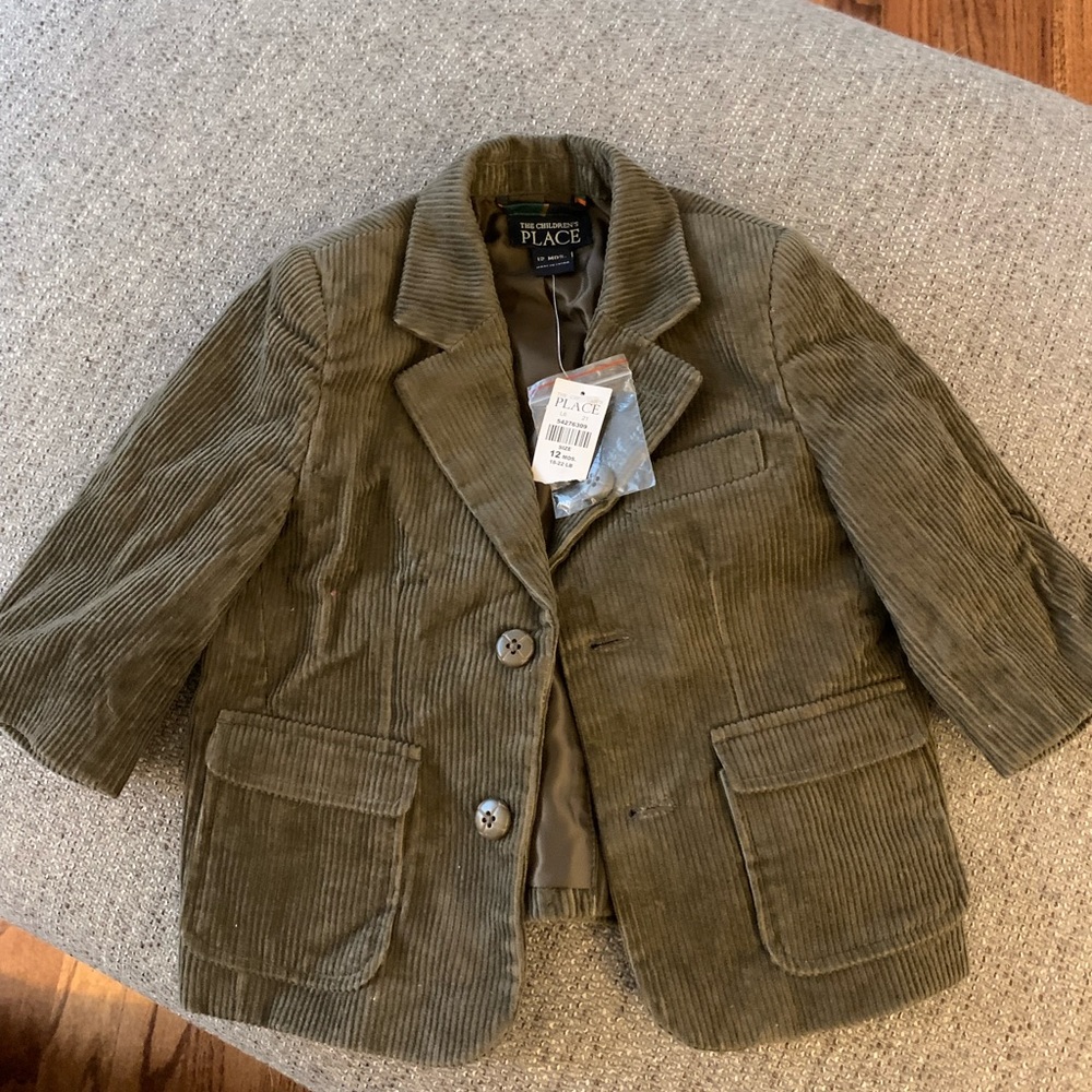 Children's Place Cordouroy olive Green Jacket size 12m